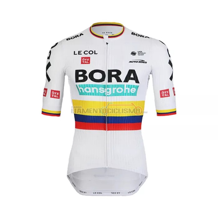 Abbigliamento Ciclismo Bora-Hansgrone Manica Corta 2022 Giallo Blu Rosso